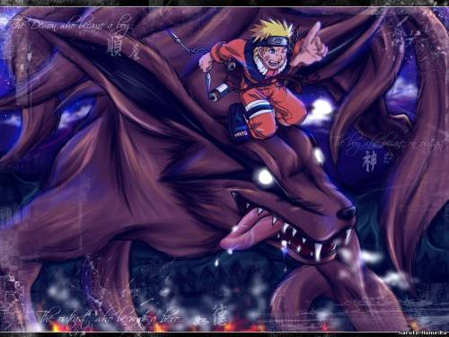 Аниме обои Naruto на девтихвостом